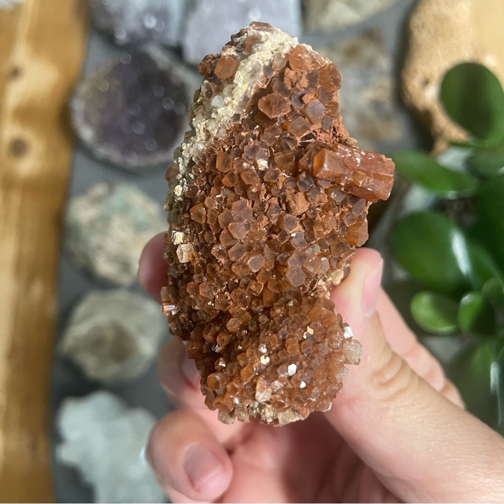 Rich Brown Aragonite Crystal Cluster